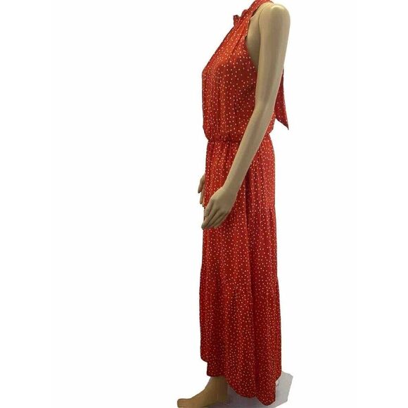 ECOWISH Women Dress Halter Neck Boho Polka Print Sleeveless Casual Backless Max - Picture 6 of 16